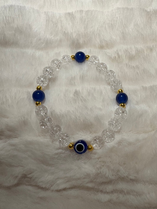 evil eye clear bead bracelet