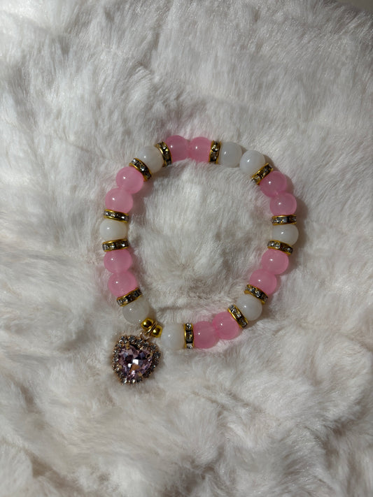 luxury pink corazón bracelet