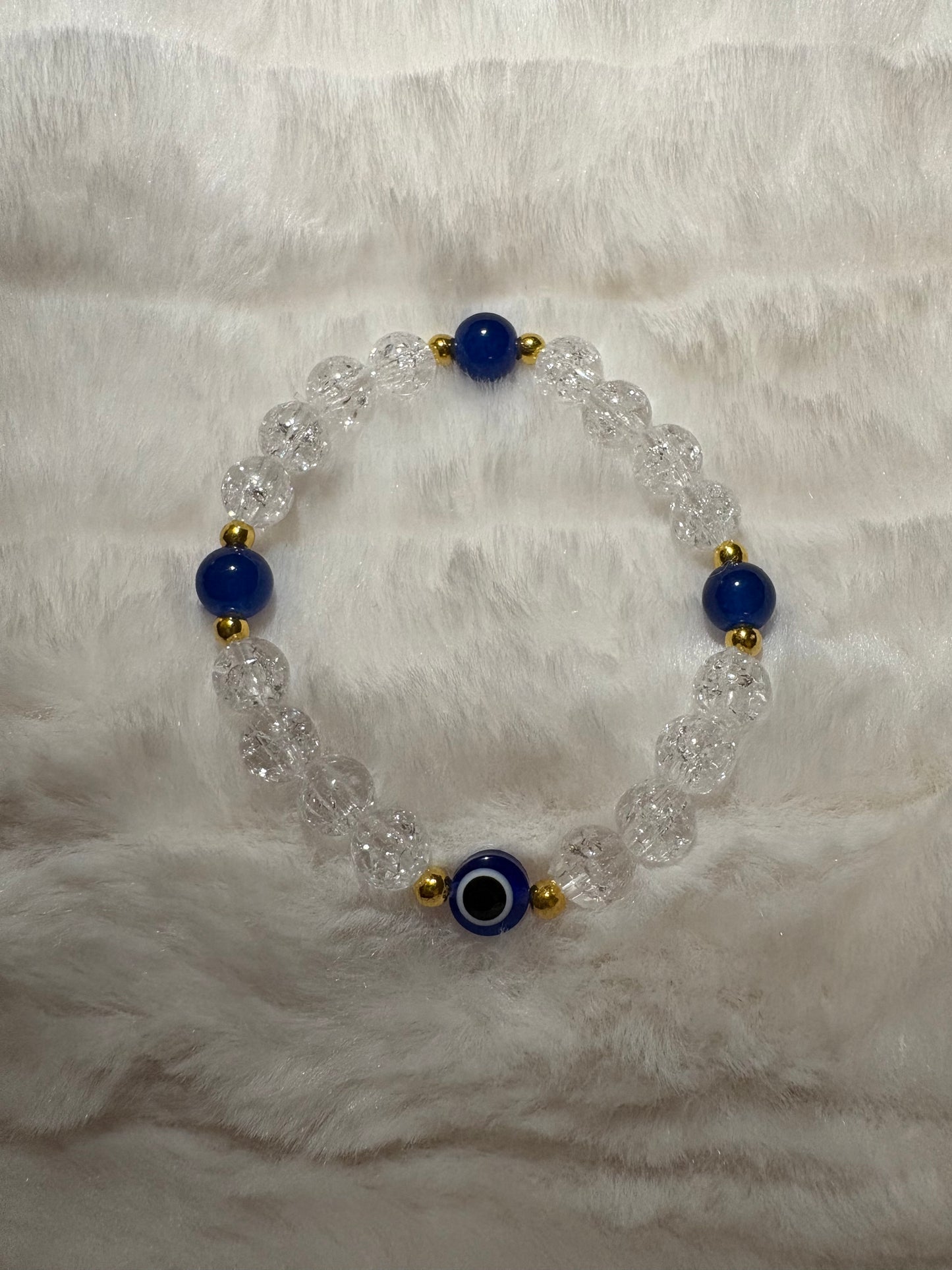 evil eye clear bead bracelet